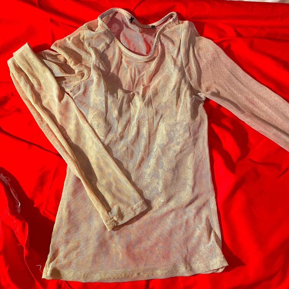 Mesh Long Sleeve Top Lace Underlay